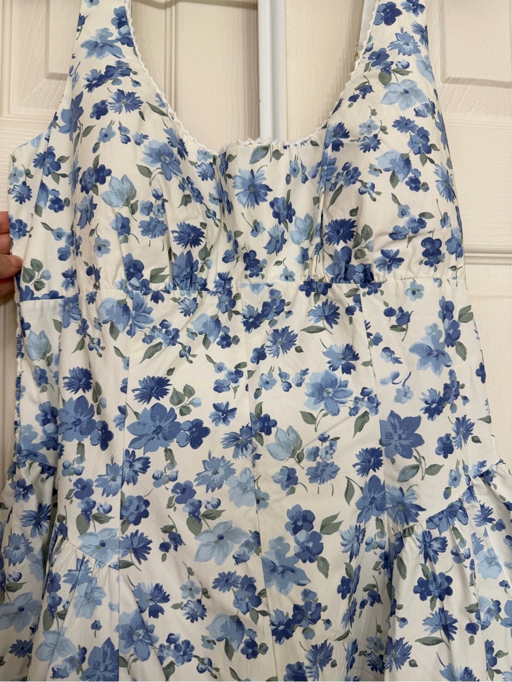 Abercrombie & Fitch White and Blue Floral Midi Dress - Picture 7 of 9